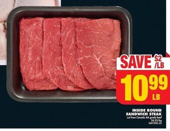 No Frills INSIDE ROUND SANDWICH STEAK offer