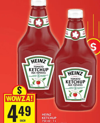 Food Basics HEINZ KETCHUP 750 ml - 1 L offer
