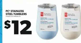 Real Canadian Superstore PC STAINLESS STEEL TUMBLERS offer