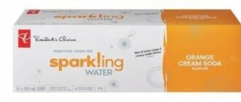 Real Canadian Superstore PC ORANGE CREAM SODA FLAVOUR SPARKLING WATER 12X355 ML offer
