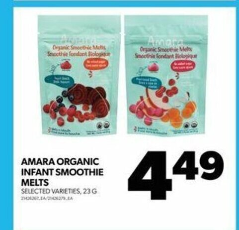 Real Canadian Superstore AMARA ORGANIC INFANT SMOOTHIE MELTS offer