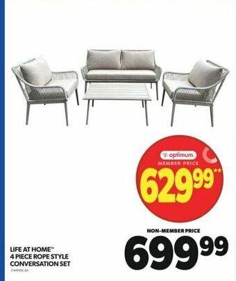 Real Canadian Superstore LIFE AT HOME 4 PIECE ROPE STYLE CONVERSATION SET offer
