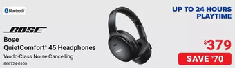 Visions Electronics Bose quietcomfort 45 headphones offer