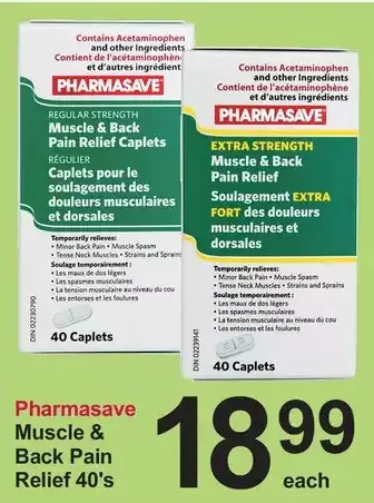 Pharmasave Pharmasave muscle & back pain relief offer