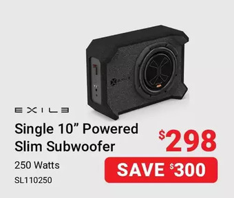 Visions Electronics Exile single 10 powered slim subwoofer offer