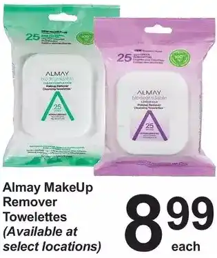 Pharmasave Almay makeup remover towelettes offer