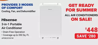 Visions Electronics Hisense 3-in-1 portable air conditioner offer