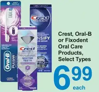 Pharmasave Crest, oral-b or fixodent oral care products offer