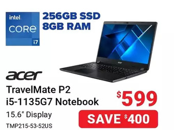 Visions Electronics Acer travelmate i5-1135g7 p2 notebook offer