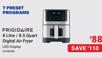 Visions Electronics Frigidaire 8 litre / 8.5 quart digital air fryer offer