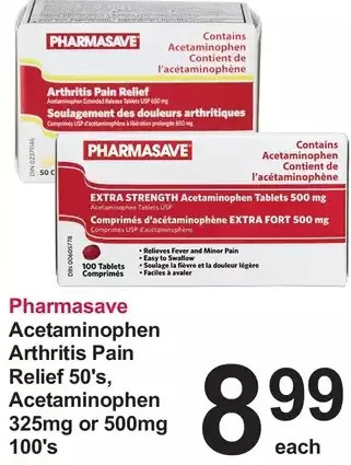 Pharmasave Pharmasave acetaminophen arthritis pain relief, acetaminophen offer