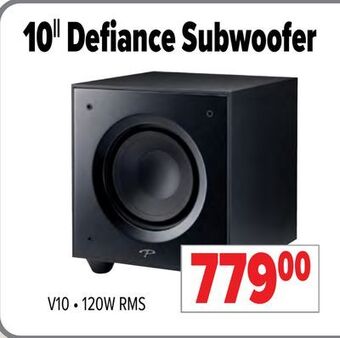 2001 Audio Video 10 defiance subwoofer offer
