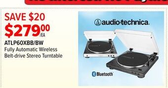 2001 Audio Video Audio-technica fully automatic wireless belt-drive stereo turntable offer