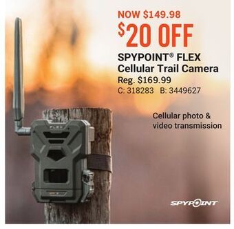 Bass Pro Spypoint® flex cellular trail camera offer