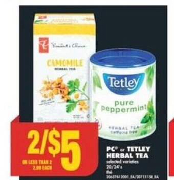 No Frills TETLEY HERBAL TEA offer