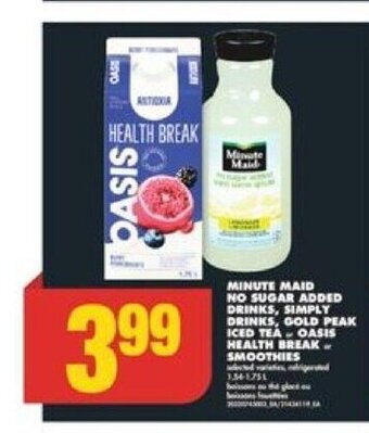 No Frills MINUTE MAID NO SUGAR ADDED DRINKS offer