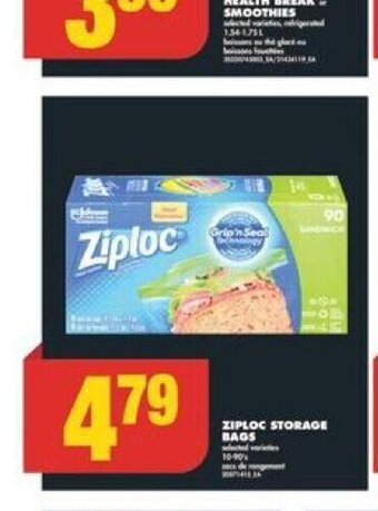 No Frills ZIPLOC STORAGE BAGS offer
