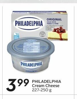 Sobeys PHILADELPHIA Cream Cheese 227-250 g offer