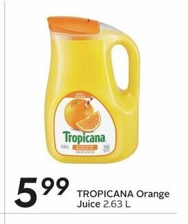 Sobeys TROPICANA Orange Juice 2.63 L offer