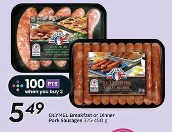 Sobeys OLYMEL Breakfast or Dinner Pork Sausages 375-450 g offer