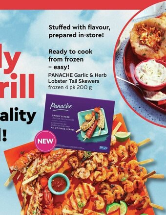 Sobeys PANACHE Garlic & Herb Lobster Tail Skewers frozen 4 pk 200 g offer