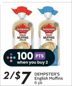 Sobeys DEMPSTER'S English Muffins 6 pk offer