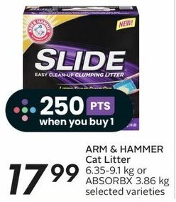Sobeys ARM & HAMMER Cat Litter 6.35-9.1 kg or ABSORBX 3.86 kg selected varieties. offer