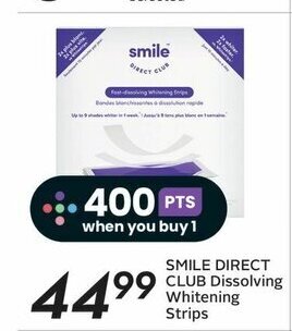 Sobeys SMILE DIRECT CLUB Dissolving Whitening strips offer