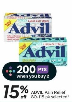 Sobeys ADVIL Pain Relief off 80-115 pk selected+ offer