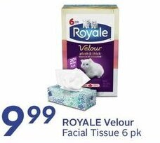 Sobeys ROYALE Velour Facial Tissue 6 pk offer