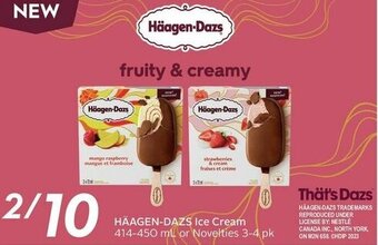 Sobeys HÄAGEN-DAZS Ice Cream 414-450 mL or Novelties 3-4 pk offer