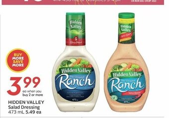Sobeys HIDDEN VALLEY Salad Dressing 473 mL offer