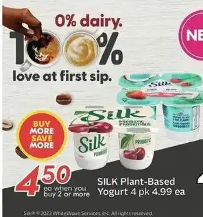 Sobeys SILK Plant-Based buy 2 or more Yogurt 4 pk offer
