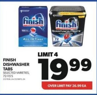 Wholesale Club FINISH DISHWASHER TABS SELECTED VARIETIES, 72-115'5 offer
