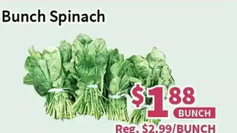 Blue Sky Supermarket Bunch spinach offer
