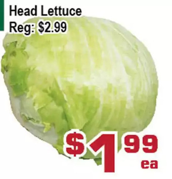 Top Food Supermarket Head lettuce offer