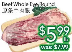 Ample Food Market Beef whole eye round offer
