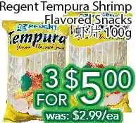 Ample Food Market Regent tempura shrimp flovored snacks offer