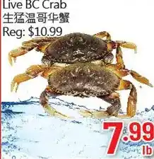 Hong Tai Supermarket Live bc crab offer