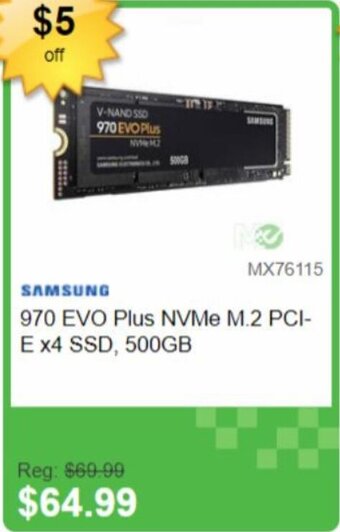 Memory Express SAMSUNG 970 EVO Plus NVMe M.2 PCI-Ex4 SSD, 500GB offer