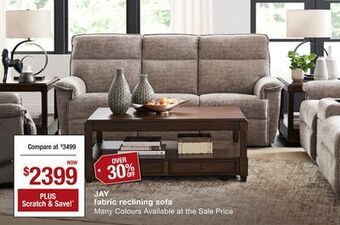 La Z Boy Jay fabric reclining sofa offer