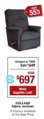 La Z Boy Collage fabric recliner offer
