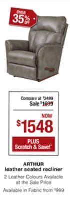 La Z Boy Arthur leather seated recliner offer