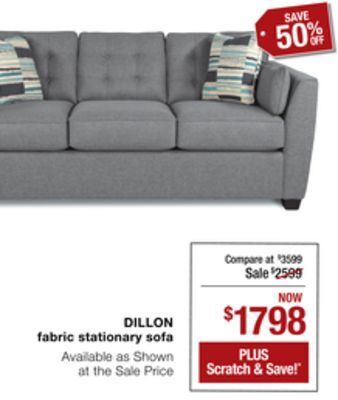 La Z Boy Dillon fabric stationary sofa offer