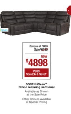La Z Boy Soren iclean™ fabric reclining sectional offer