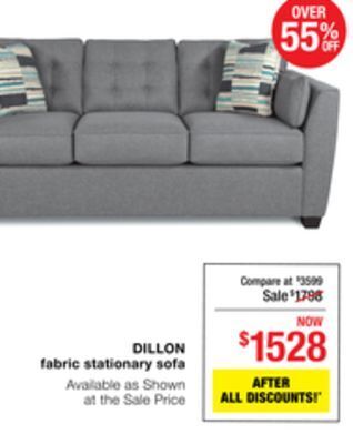 La Z Boy Dillon fabric stationary sofa offer