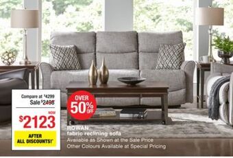 La Z Boy Rowan fabric reclining sofa offer