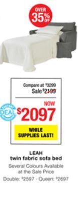 La Z Boy Leah twin fabric sofa bed offer