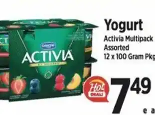 Fairway Market Canada Yogurt Activia Multipack Assorted 12 x 100 Gram Pkg offer