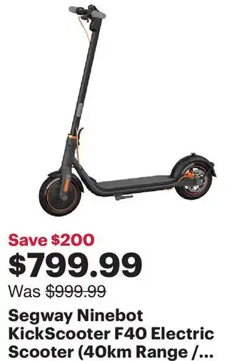 Best Buy Segway Ninebot KickScooter F40 Electric Scooter (40km Range /... offer
